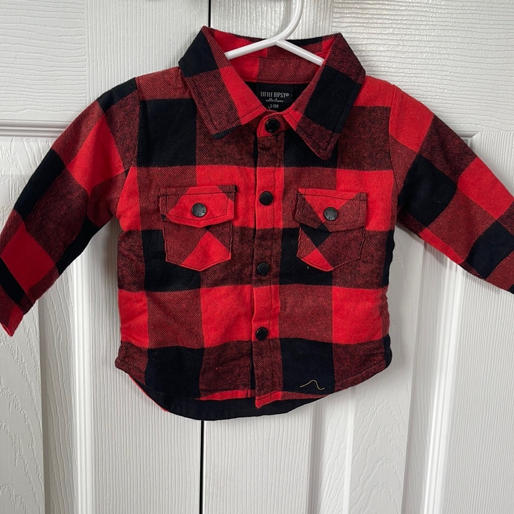 Little Bipsy 3-6 month boys buffalo button down
